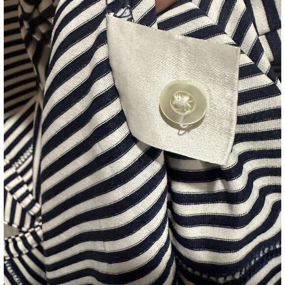 Rhoback Mens Golf Polo "The Reeve" Blue/White Striped Polyester/Spandex Sz S euc - Picture 6 of 7